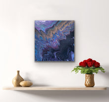 Load image into Gallery viewer, Golden waters in universe, acrylic pouring on canvas
